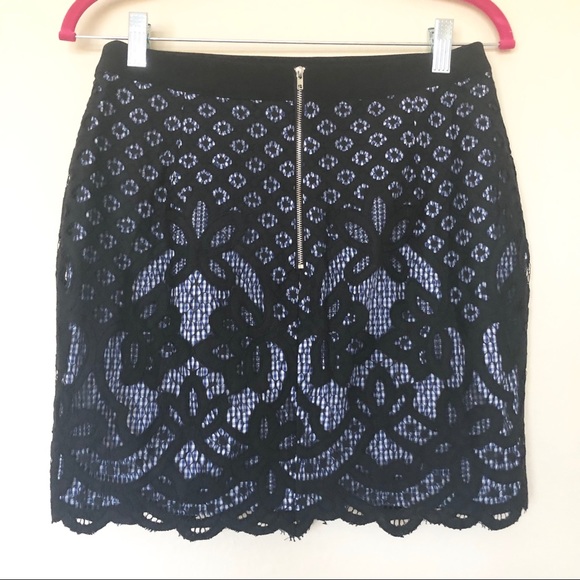 English Factory Gingham and Black Crochet Skirt - Picture 6 of 6